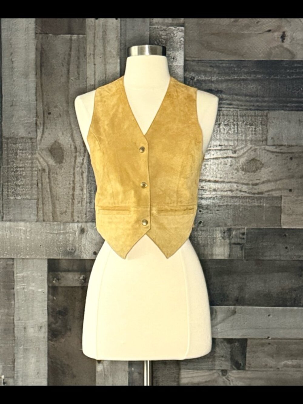KC Collections tan leather vest small western southwester coastal cowgirl boho